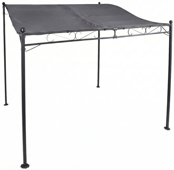Pavillon Gartenpavillon 2,5x3 m Anbaupavillon Terrasse Pergola Sonnenschutz PU grau