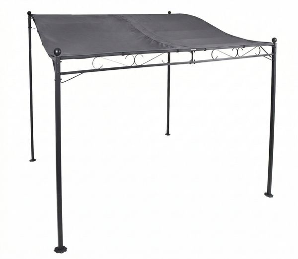 Pavillon Gartenpavillon 2,5x3 m Anbaupavillon Terrasse Pergola Sonnenschutz PU grau