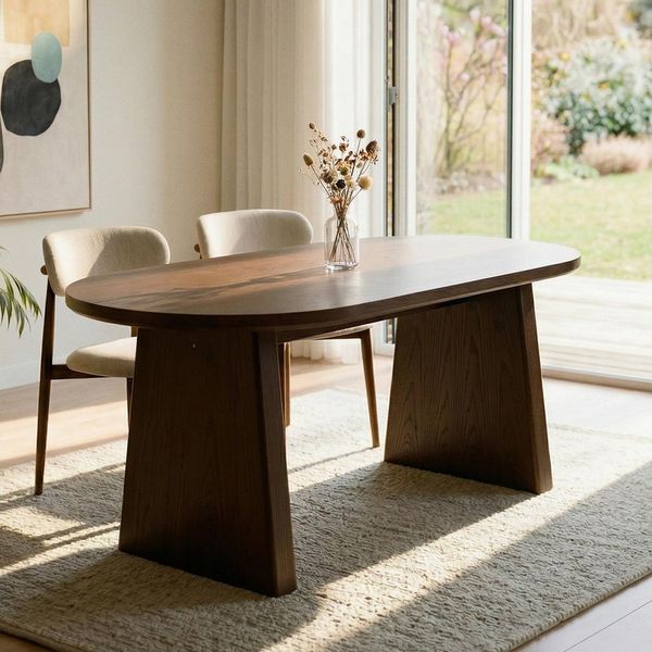 IDIMEX Esstisch MARIAN, Esszimmertisch oval 180x90 cm aus MDF mit Eichenfurnier Dunkelbraun