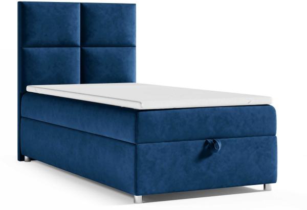 Best for Home Boxspringbett K2 SINGLE mit Bettkasten mit Lieferung, Aufbau & Entsorgung (Blau 70x200)