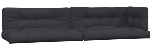 vidaXL Palettenkissen 5-tlg. Schwarz Stoff
