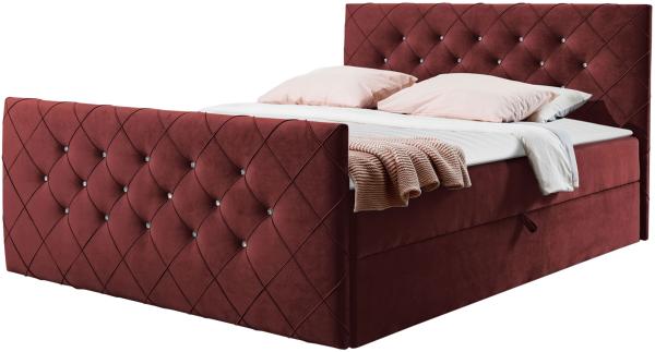 Boxspringbett Utren, Rot, 180 x 200 cm