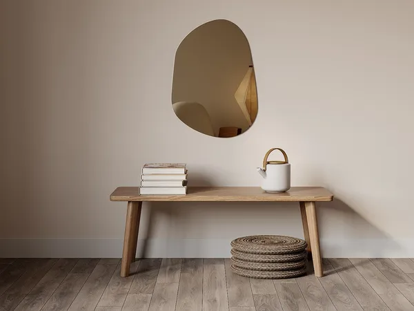 Vente-unique - GUILINO Spiegel Holz, Platte Transparent - B 1 cm x H 68 cm x L 50 cm