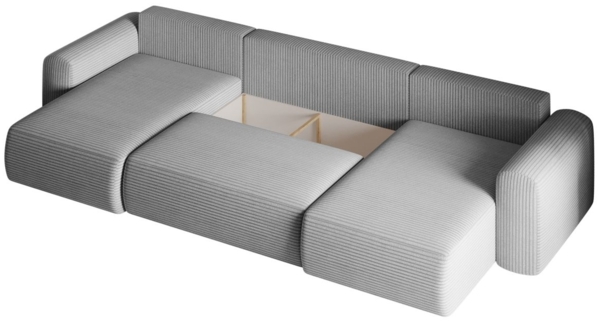 Wohnlandschaft Sofa mit Schlaffunktion FLORA Stoff Poso Honiggelb Bild 2