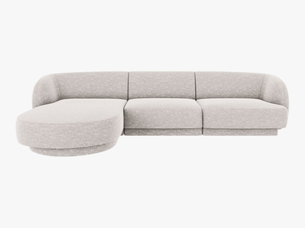 Micadoni Ecksofa Miley 4-Sitzer Links Chenille Haga Hellgrau