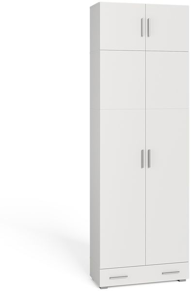 Aktenregal Frank Weiß 80 x 182.4 cm mit Schrankaufsatz und Schublade Vicco