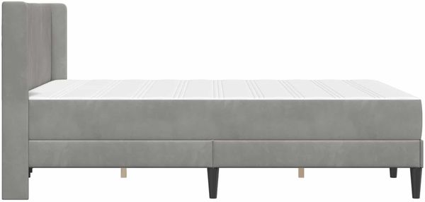 vidaXL Bettgestell mit Matratze Hellgrau 140 x 190 cm Samt 3414861 Bild 7