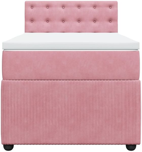 vidaXL Boxspringbett mit Matratze Rosa 100x200 cm Samt 3289979 Bild 6