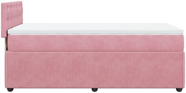 vidaXL Boxspringbett mit Matratze Rosa 100x200 cm Samt 3289979 Bild 7