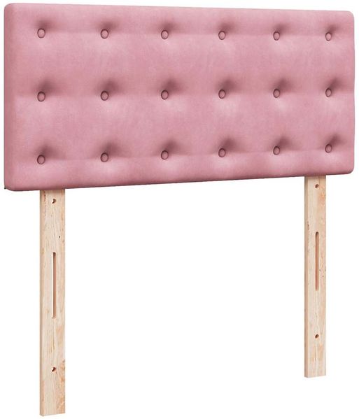 vidaXL Boxspringbett mit Matratze Rosa 100x200 cm Samt 3289979 Bild 12