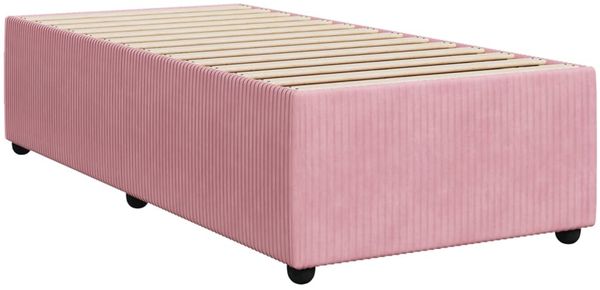 vidaXL Boxspringbett mit Matratze Rosa 100x200 cm Samt 3289979 Bild 9