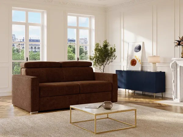 Vente-unique - VIZIR Sofa Stoff Rot - B 223 cm94 cm x H 110 cm95 cm x L 216 cm