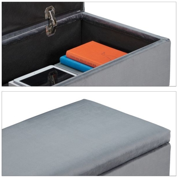 Samt Sitzbank mit Stauraum Bild 6