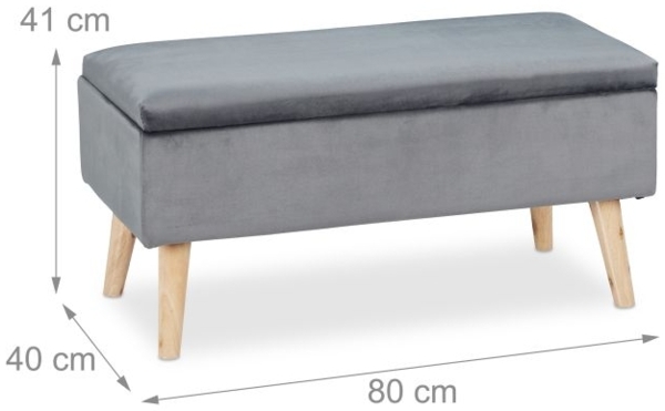 Samt Sitzbank mit Stauraum Bild 4