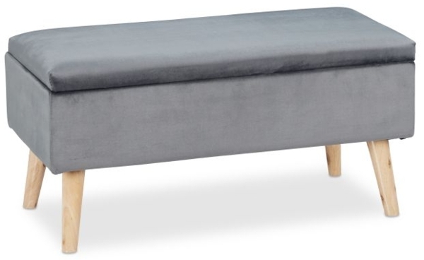 Samt Sitzbank mit Stauraum Bild 10