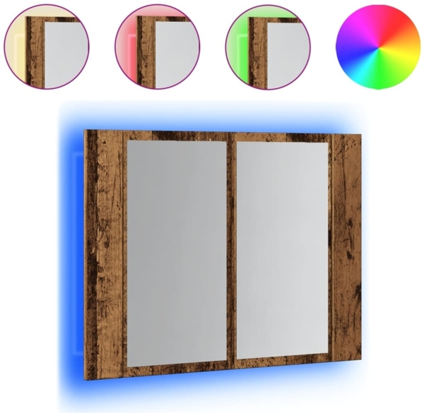 LED-Spiegelschrank Altholz-Optik 60 x 12 x 45 cm Holzwerkstoff