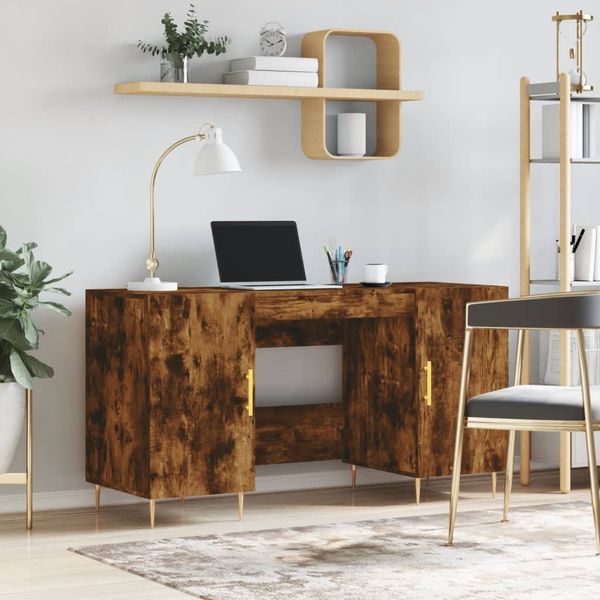vidaXL Schreibtisch Räuchereiche 140x50x75 cm Holzwerkstoff 829537