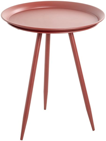 Beistelltisch >20411< in rot, Metall - 54x44 cm (HxD)