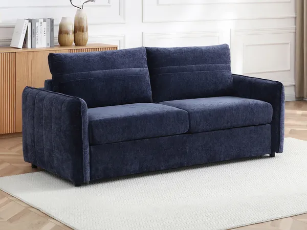Vente-unique - MALOGU Sofa Stoff Blau - B 103 cm x H 82 cm x L 192 cm