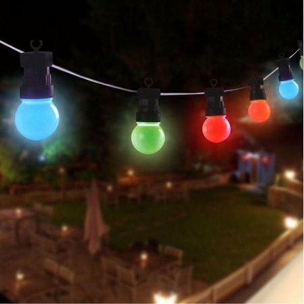 BURI LED-Lichterkette Biergarten-Lichterkette Partylichterkette Außenlichterkette wetterfest warmweiße LEDs energiesparend