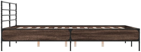 vidaXL Bettgestell Braun Eichen-Optik 150x200 cm Holzwerkstoff Metall 3280051 Bild 4