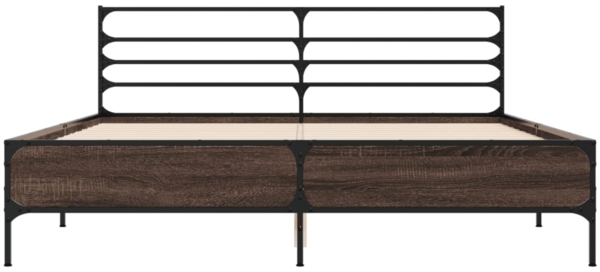 vidaXL Bettgestell Braun Eichen-Optik 150x200 cm Holzwerkstoff Metall 3280051 Bild 3