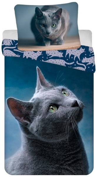 Dark Cat Baumwolle Bettwäsche – Bettbezug 140x200 cm & Kissenbezug 70x90 cm