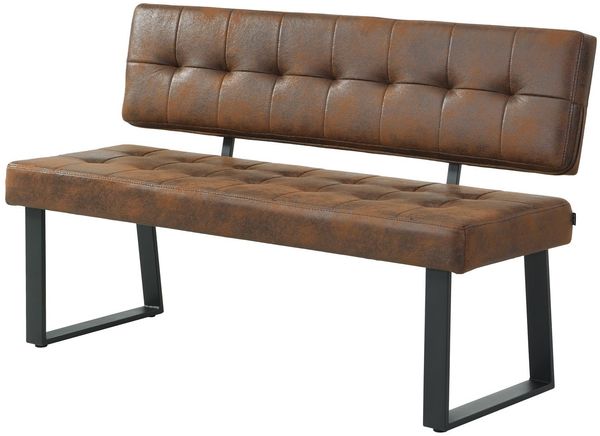 B&D home Sitzbank Sigfrid - Eckbank Esszimmer Mit Lehne, Sitzbank Flur, Pflegeleichter Bezug aus Kunstleder in Braun, Kaltschaum-Polsterung, Für Esszimmer, Küche & Flur, 140 cm