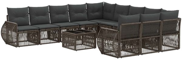 vidaXL Gartensofa-set 12 pcs Grau und Dunkelgrau Poly-Rattan 3435560