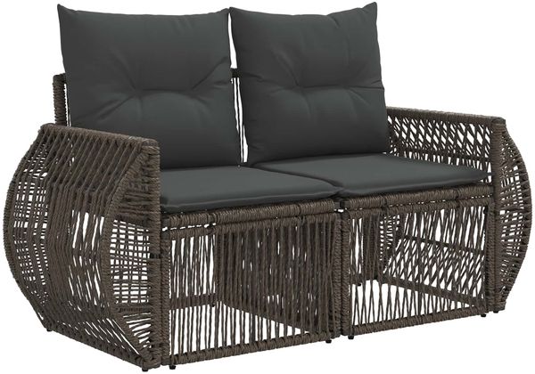 vidaXL Gartensofa-set 12 pcs Grau und Dunkelgrau Poly-Rattan 3435560 Bild 4
