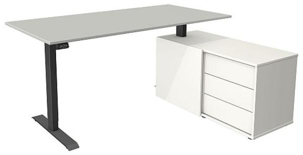 Kerkmann Schreibtisch Sitz- /Stehtisch Move 1 anthrazit 180x80x74-123 cm lichtgrau