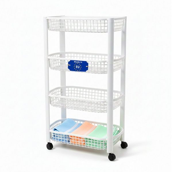 Spetebo Küchenwagen auf Rollen mit 4 Körben 79 x 46 cm, (Anzahl, 1 St, Stück), Hochwertige Qualität Made in EU