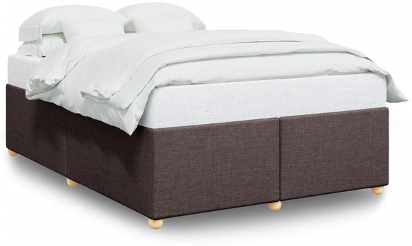Doppelbett, Bettgestell Modernen ohne Matratze Dunkelbraun 140x200 cm Stoff d2122e