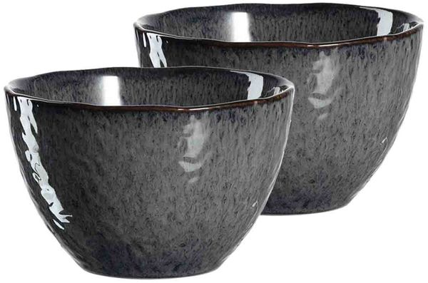 Leonardo MATERA Keramikschale 15,3 cm anthrazit 2er Set