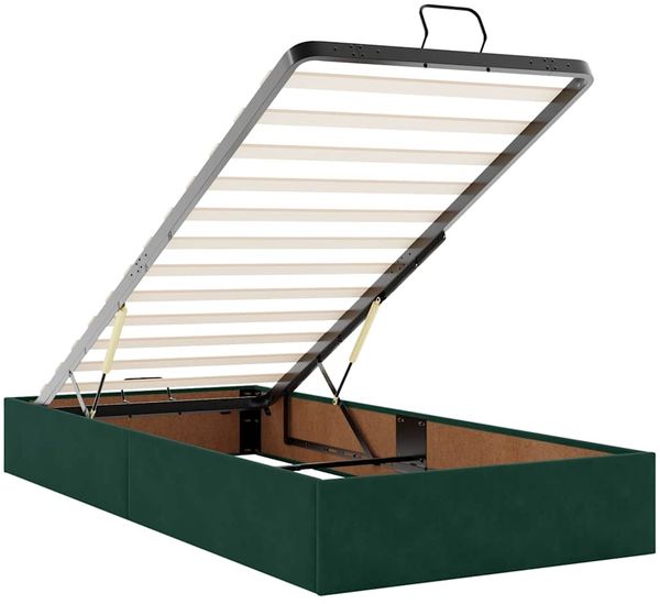 vidaXL Ottoman-Bett mit Matratzen Dunkelgrün 90x190 cm Samt 3313514 Bild 10