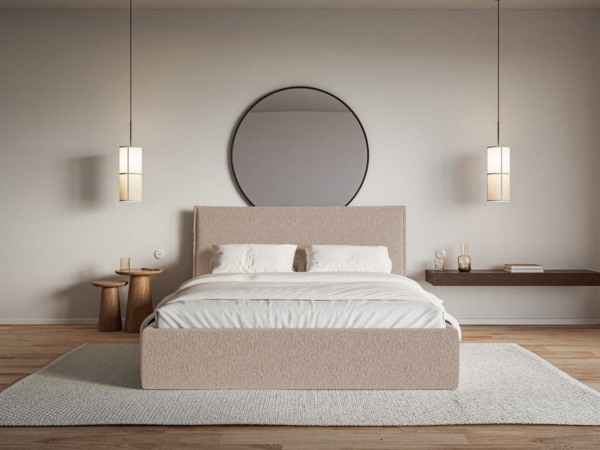 Selsey 'Softie Slim' Polsterbett 180×200 mit Bettkasten und Lattenrost, Chenille, dunkelbeige Bild 2