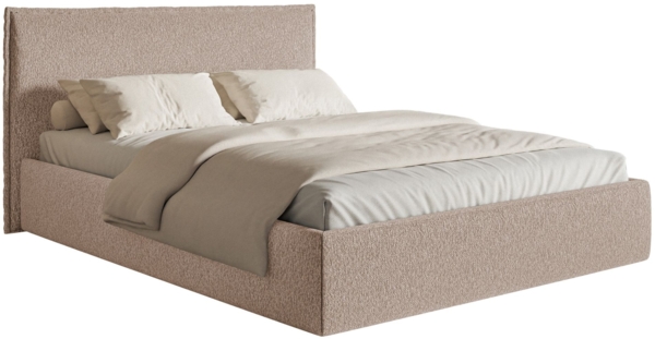 Selsey 'Softie Slim' Polsterbett 180×200 mit Bettkasten und Lattenrost, Chenille, dunkelbeige Bild 1