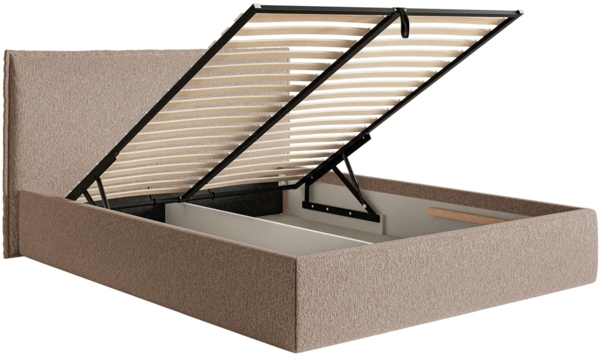 Selsey 'Softie Slim' Polsterbett 180×200 mit Bettkasten und Lattenrost, Chenille, dunkelbeige Bild 4