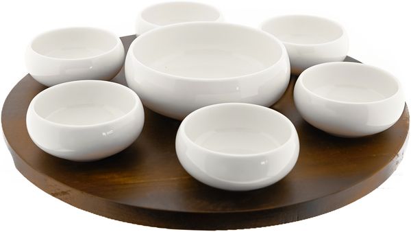 Belicia 8-teiliges Servierschalen-Set mit Holzbrett & Schalen, für Snacks & Dips