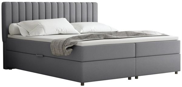 PANDA MÖBEL GmbH Boxbett Komfortables Boxbett EVEREST mit Bettkasten und Topper, 140x200, 160x200, 180x200, Boxbett mit Bettkasten und Topper