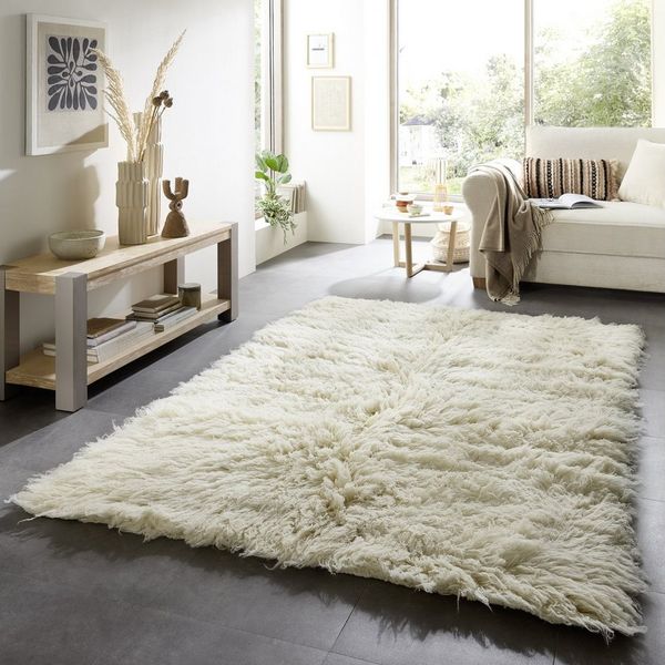 THEKO Wollteppich Flokos 2, rechteckig, Höhe: 70 mm, original griechischer Flokati, Hochflor, Uni-Farben, reine Wolle