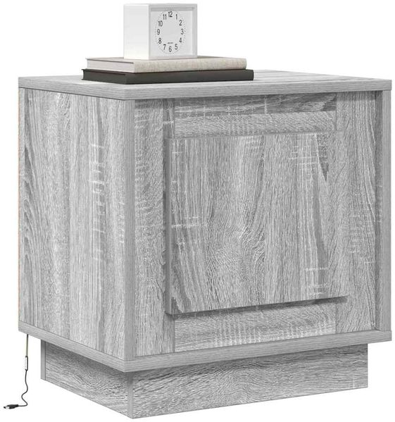 vidaXL Nachttisch Grau 44 x 34,5 x 45 cm Holzwerkstoff 869572 Bild 3