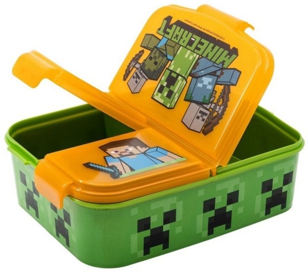 Minecraft Kinder Premium Brotdose Lunchbox Frühstücks-Box Vesper-Dose mit 3 Fächern