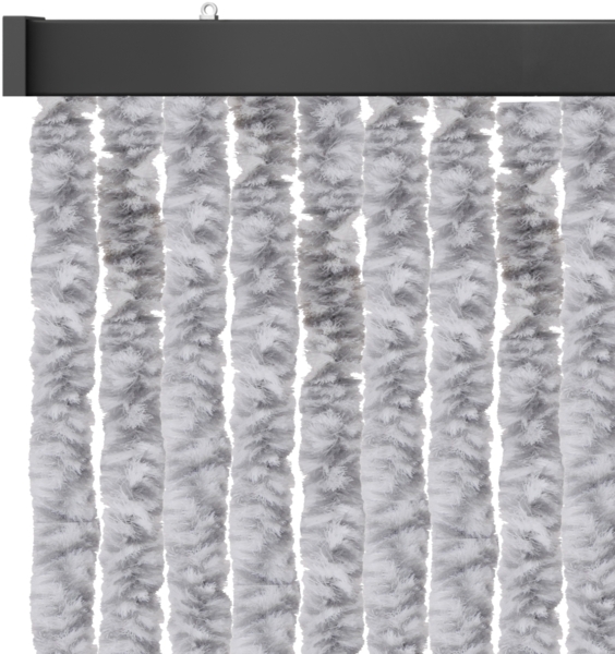 Flauschvorhang 80x220 cm in Meliert hellgrau - weiß, perfekter Insekten- und Sichtschutz für Ihre Balkon- und Terrassentür, viele Farben