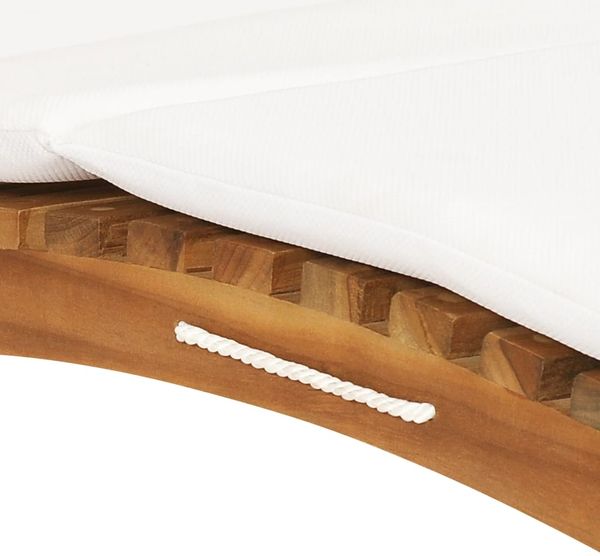vidaXL Klappbare Sonnenliege mit Cremeweißer Auflage Massivholz Teak 310667 Bild 5