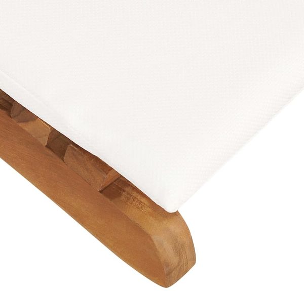 vidaXL Klappbare Sonnenliege mit Cremeweißer Auflage Massivholz Teak 310667 Bild 6