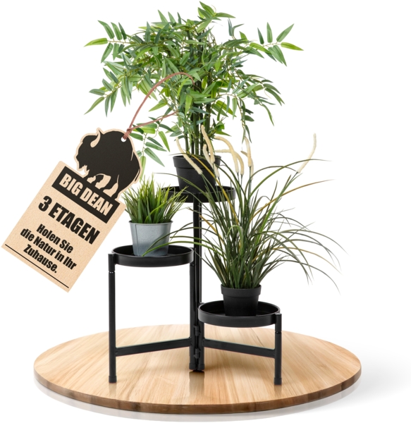 BigDean 3 Etagen Blumenständer klappbarer Pflanzenständer robuster Blumenständer Metall
