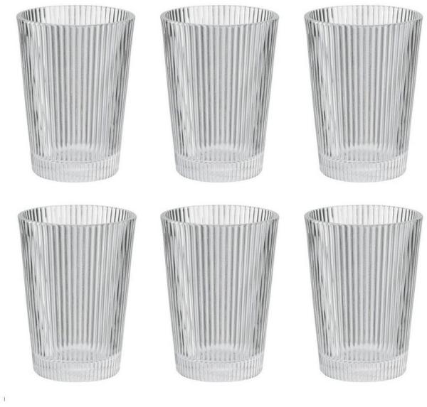 Stelton Pilastro Trinkgläser 6er Set, Wasserglas, Gläserset, Glas, Transparent, 330 ml, X-502