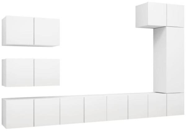 vidaXL 8-tlg. TV-Schrank-Set Weiß Spanplatte [3078716]