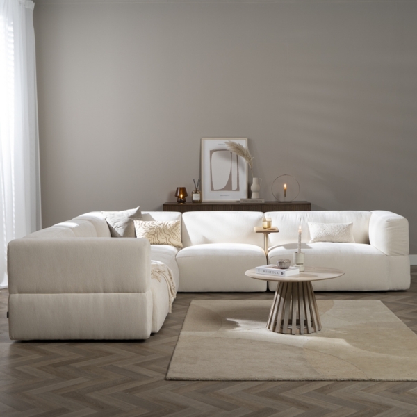 Bronx71 Ecksofa 6-Sitzer Karla Chenille off white